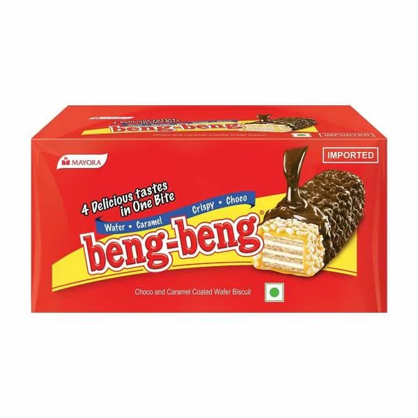 Beng-Beng Chocolate Caramel Wafer Bar - 125 g Pack of 5